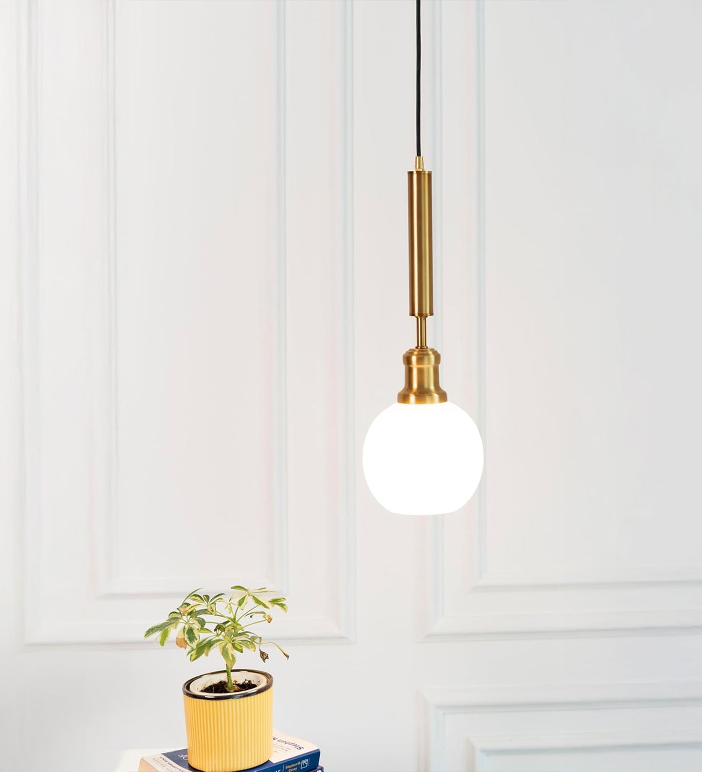 Globe Pendant with Frosted White Glass