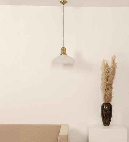 Ribbed Frosted Glass Pendant
