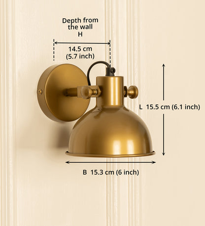 Adjustable Focus Reading Wall Light Brass Antique