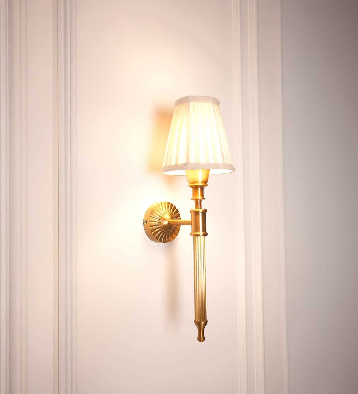Corrugated Wall Lamp with Pleated Shade