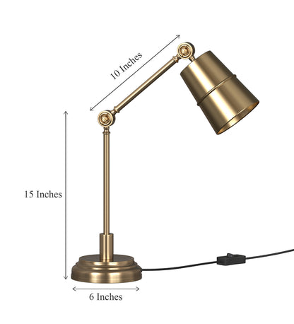 Adjustable Study Desk Lamp, Antique Brass – Movable Arm