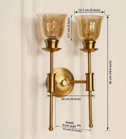 Double Spacer Wall Lamp with Crackled Cup Glass