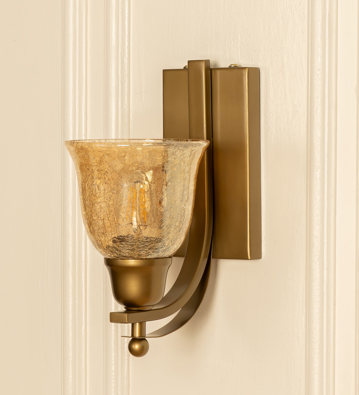 J Wall Lamp with Crackled Cup Glass
