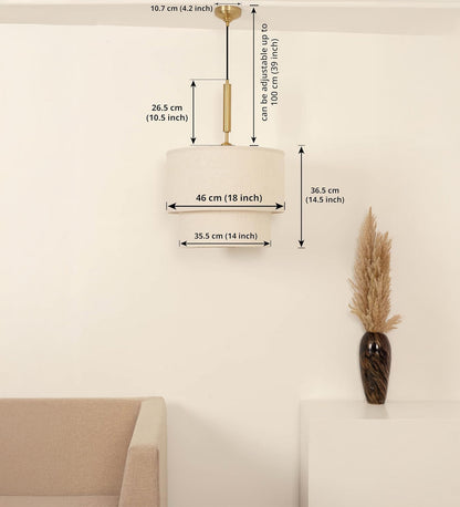 Double Decker Pendant with Off White Shade
