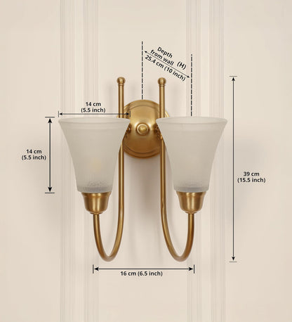 Double Hockey Wall Lamp with Frosted Hammered Glass