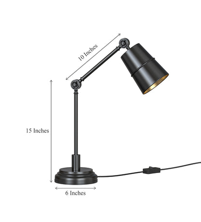 Adjustable Study Desk Lamp, Black – Movable Arm