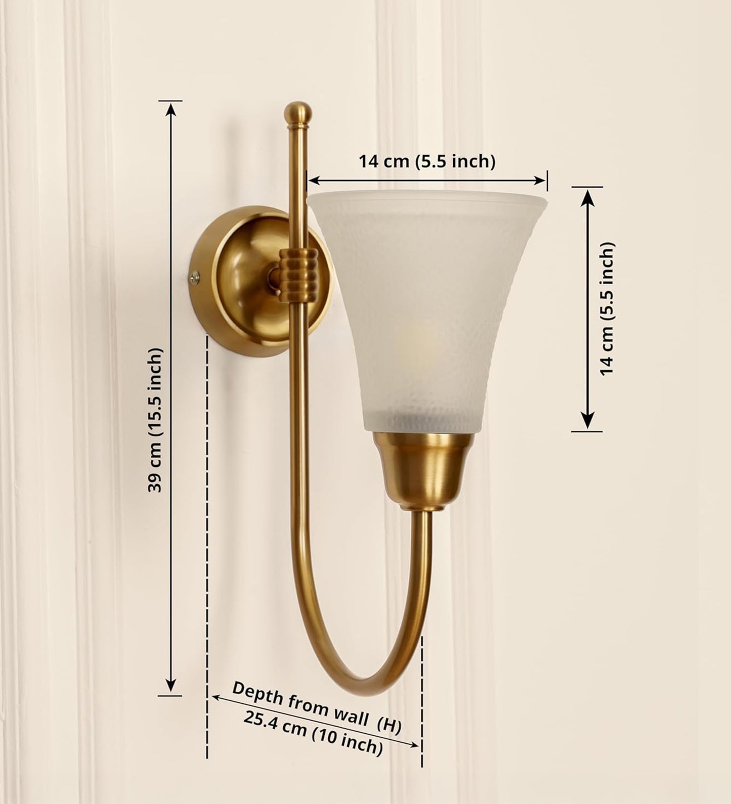 Hockey Wall Lamp with Frosted Hammered Glass