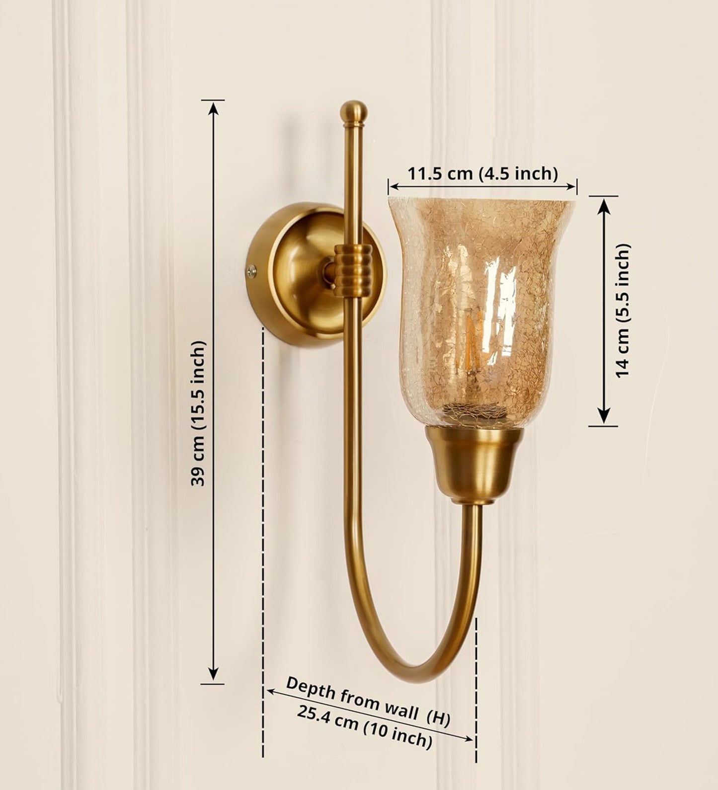 Hockey Wall Lamp with Crackled Glass