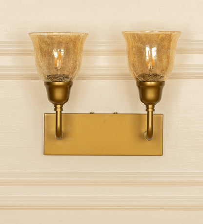 Double Elbow Wall Lamp with Crackled Cup Glass