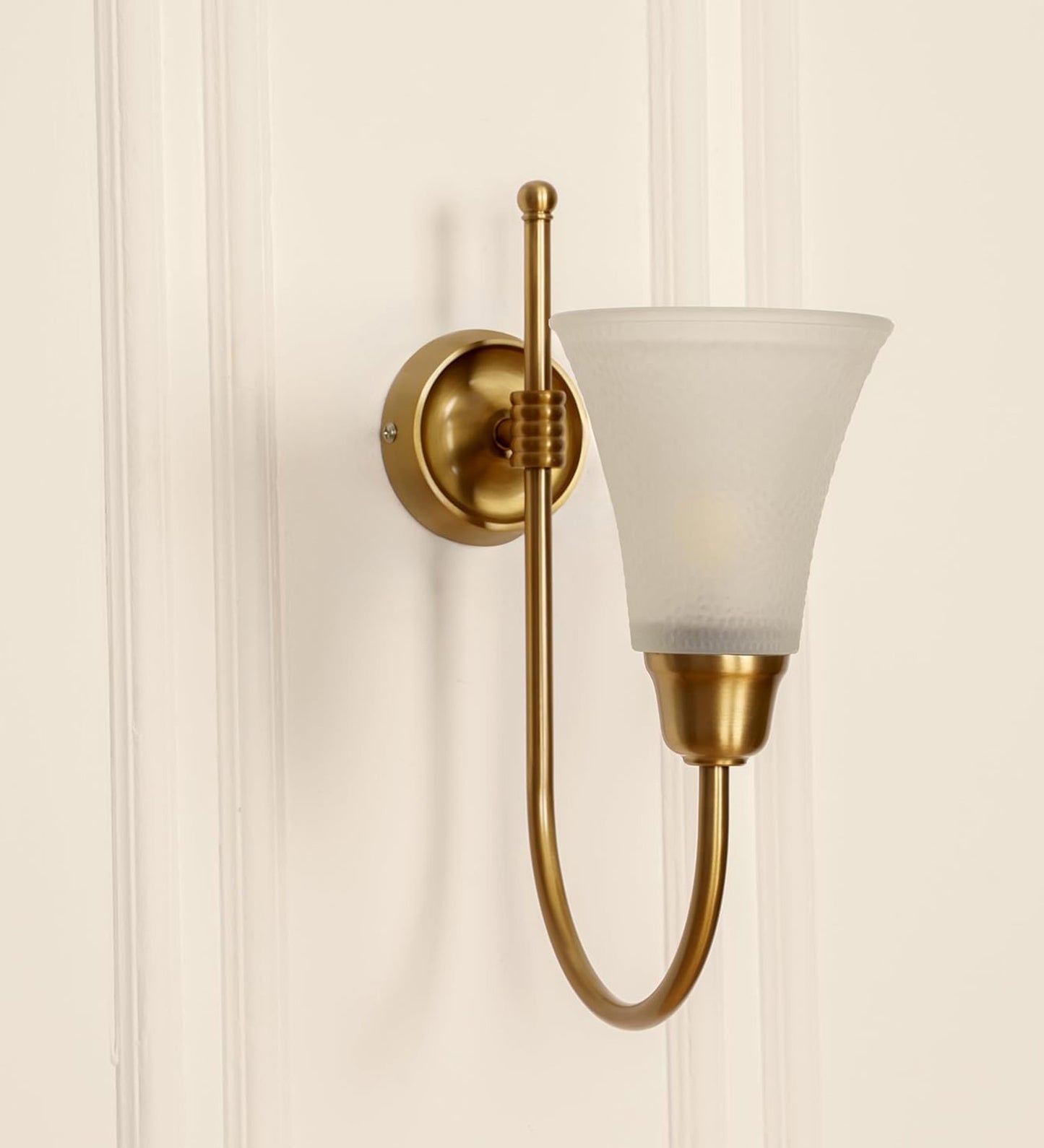 Hockey Wall Lamp with Frosted Hammered Glass