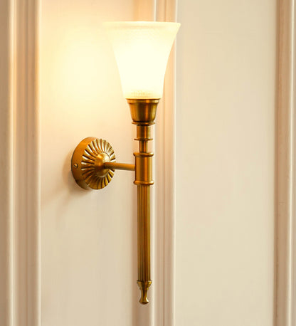Corrugated Wall Lamp with Frosted Hammered Glass