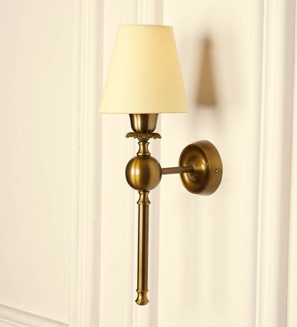 Ball Wall Lamp with Cream Fabric Shade