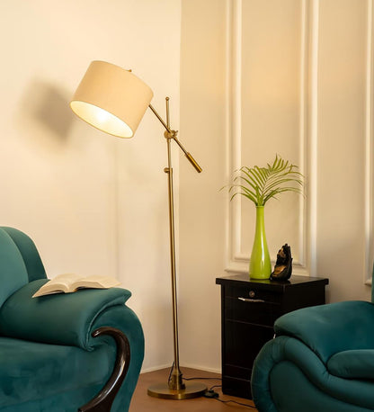 Antique Brass Adjustable Task Floor Lamp – Tall