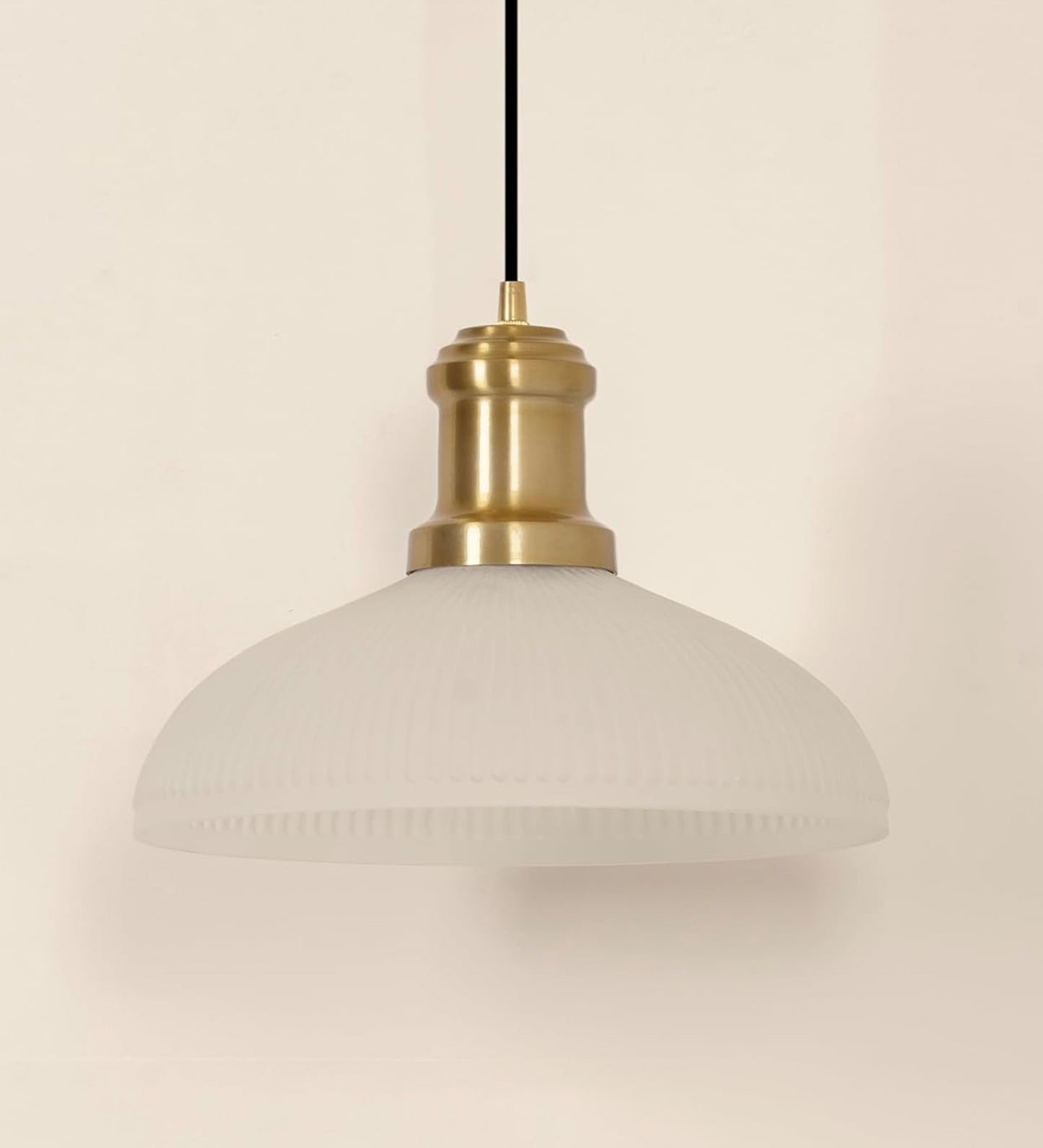 Ribbed Frosted Glass Pendant