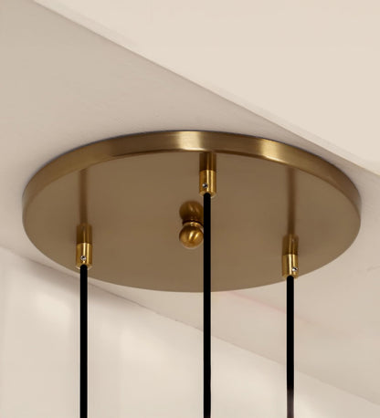 Triple Pendant with Crackled Golden Glass