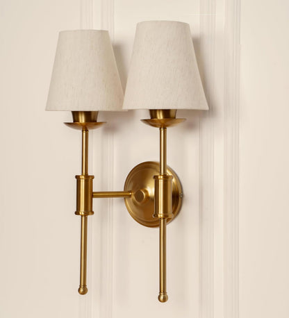 Double Spacer Wall Lamp with Off White Shade
