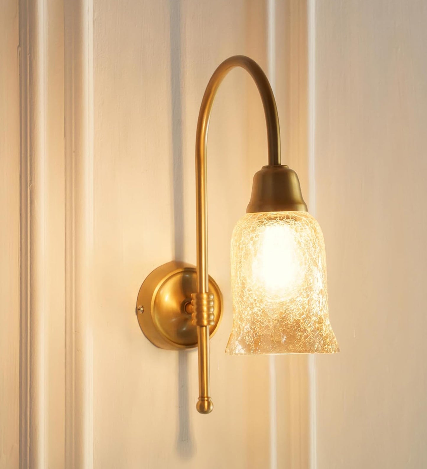 Hockey Wall Lamp with Crackled Glass