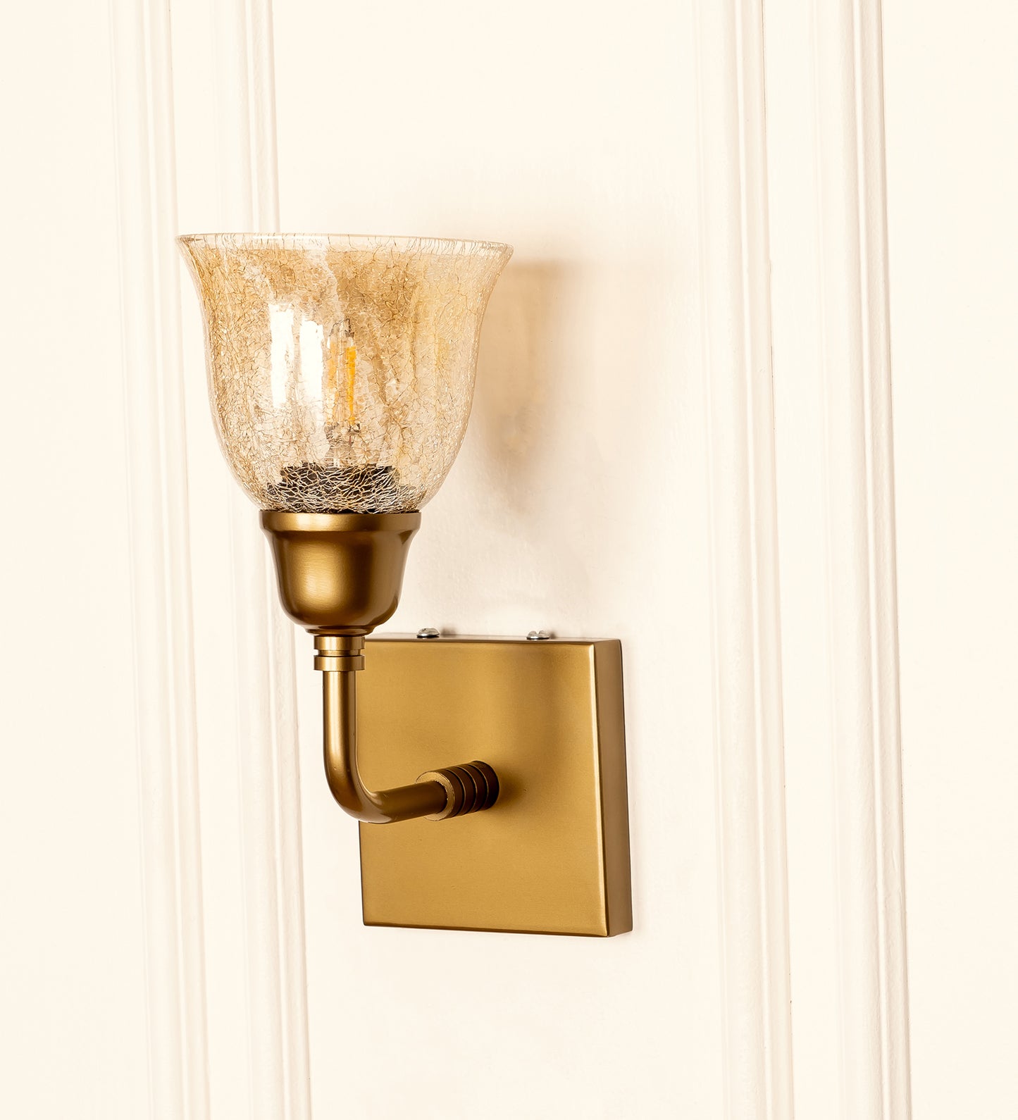 Elbow Wall Lamp with Crackled Cup Glass