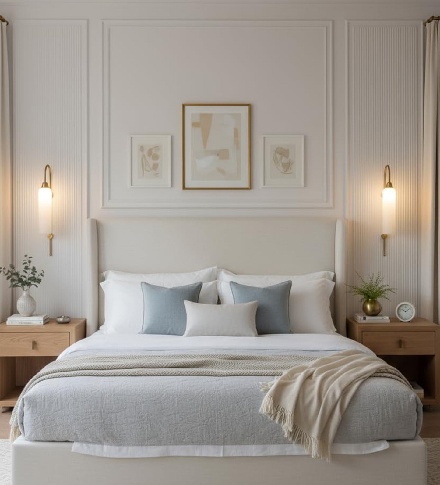 Modern Wall Lamp Antique Brass with Frosted White Glass