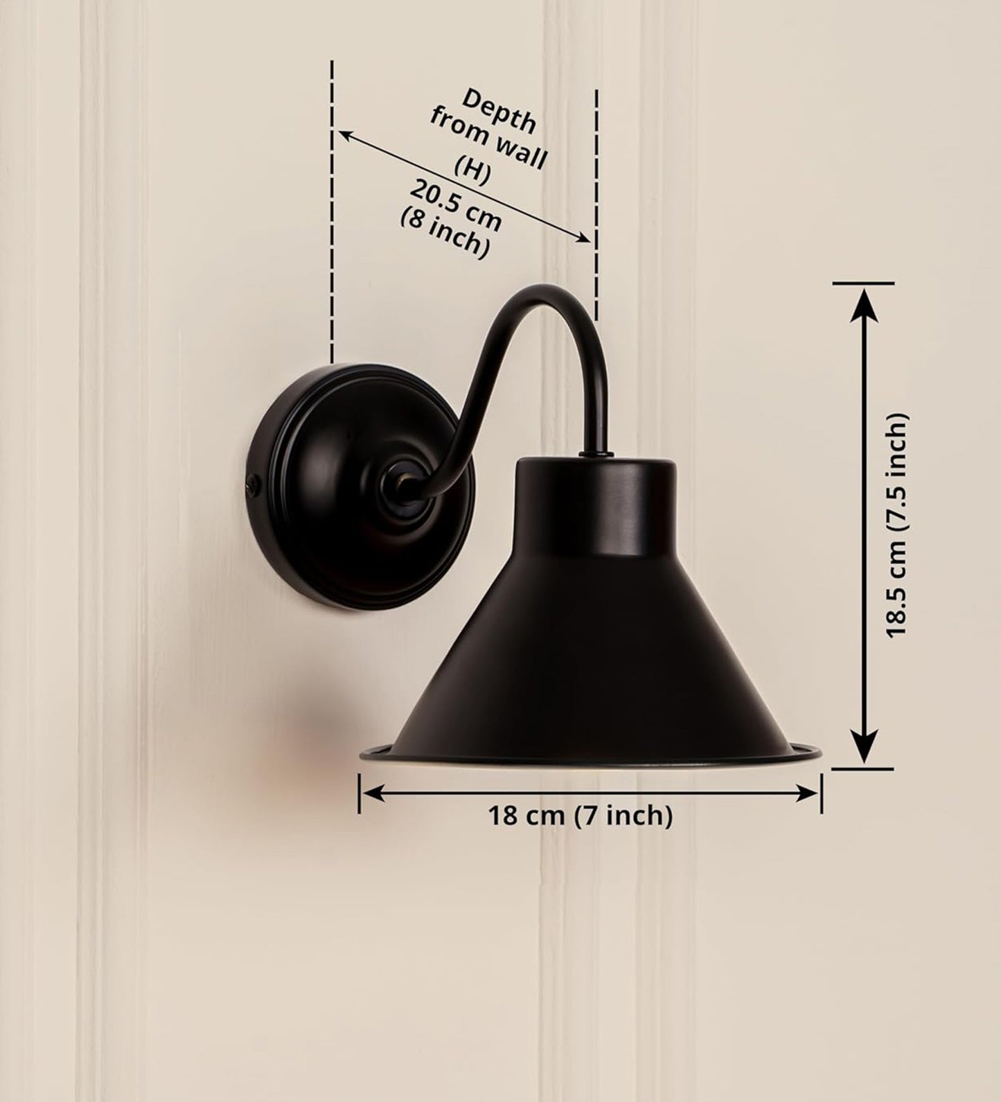Vintage Industrial Wall Lamp Black