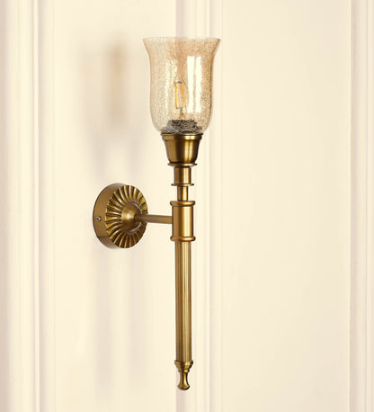 Corrugated Wall Lamp with Crackled Glass