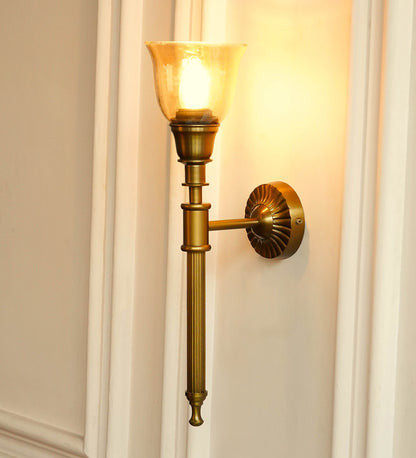 Corrugated Wall Lamp with Golden Luster Cup Glass