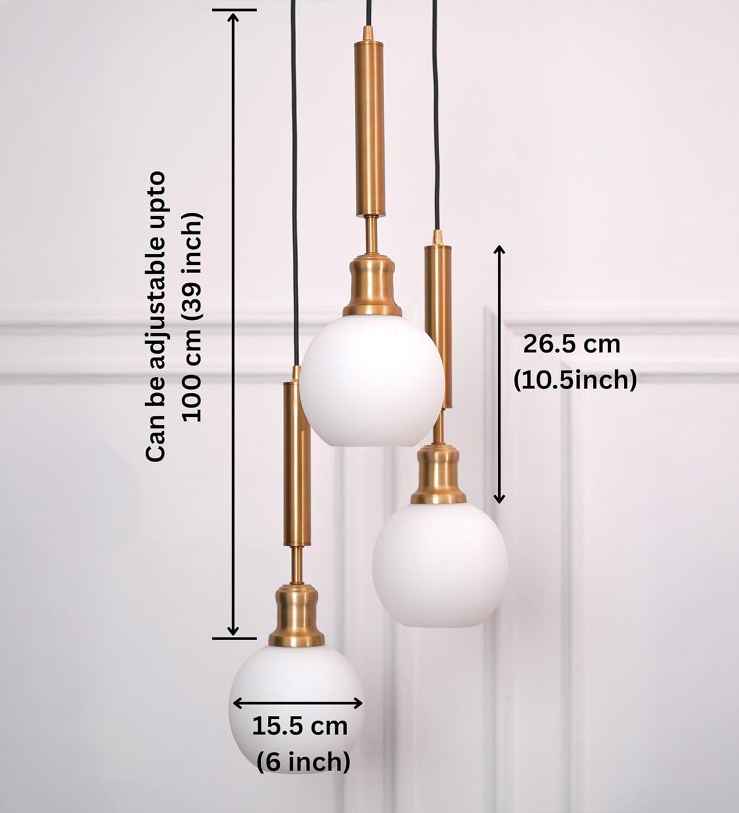 Triple Globe Pendant with Frosted White Glass