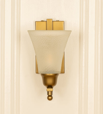 J Wall Lamp with Frosted Hammered Glass