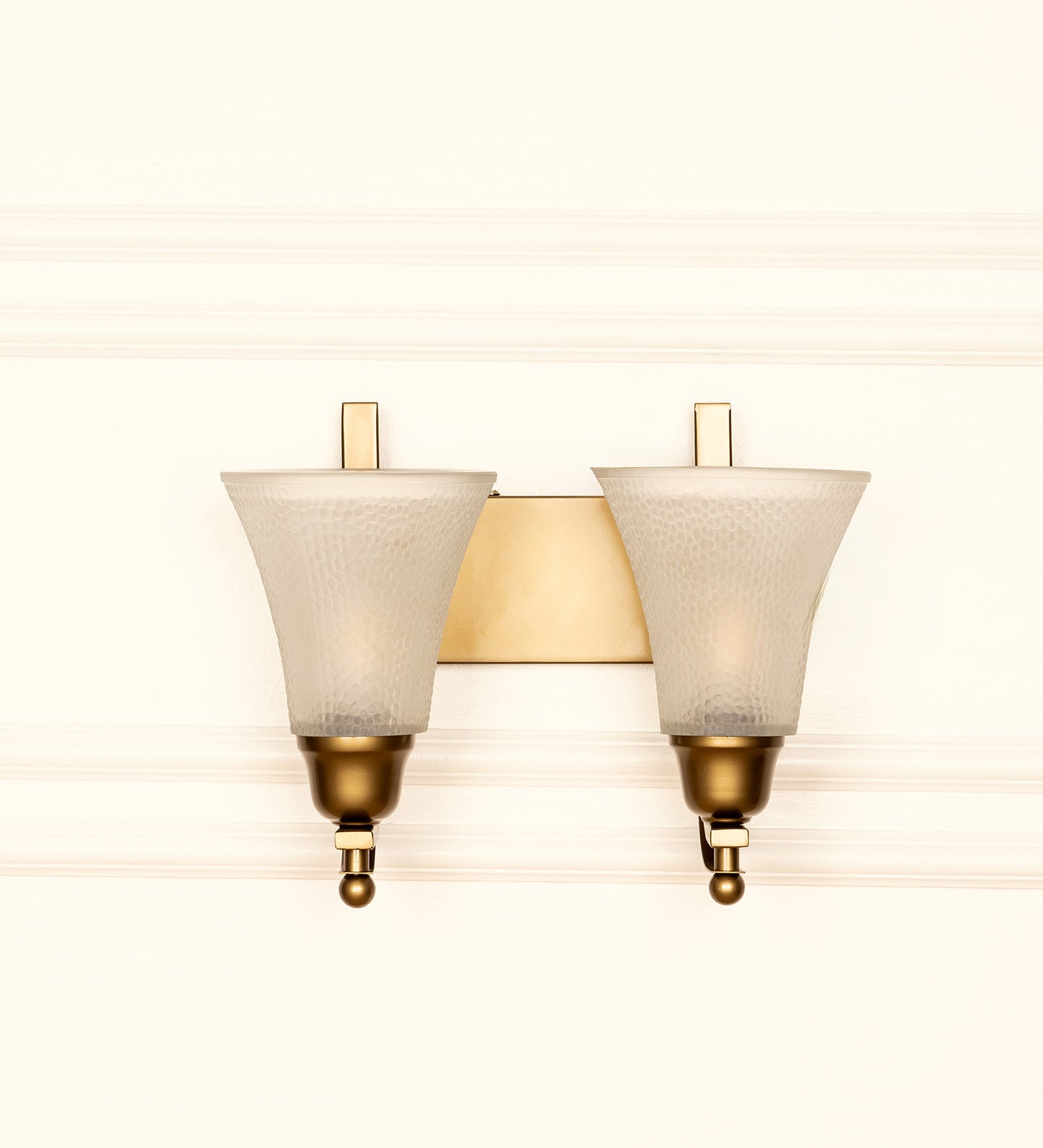 Double J Wall Lamp with Frosted Hammered Glass