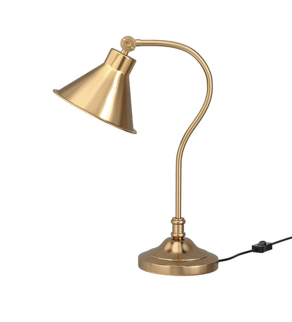 Curved Study Desk Lamp, Antique Brass – Adjustable Head