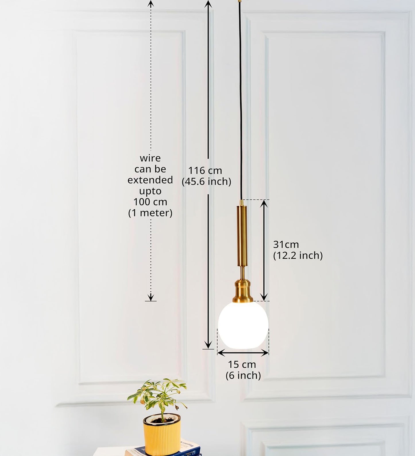 Globe Pendant with Frosted White Glass