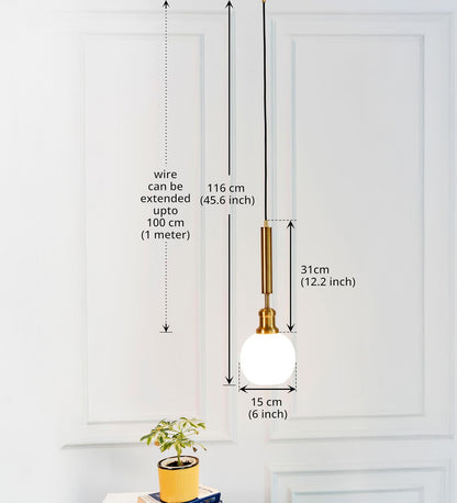 Globe Pendant with Frosted White Glass