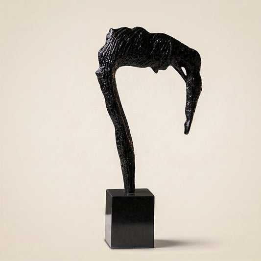 Midnight Arch Abstract Black Aluminum Sculpture – Modern Tabletop Art Décor Accent