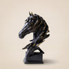 Noir Stallion Black Horse Head Sculpture – Modern Aluminum Tabletop Art Décor