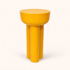 Auric Halo Sunburst Yellow Iron Pedestal Table – Modern Round Side Table