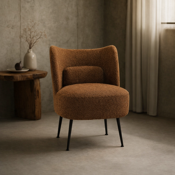 Collin Accent Chair Light Brown | Wooden Frame Accent Chair Light Brown