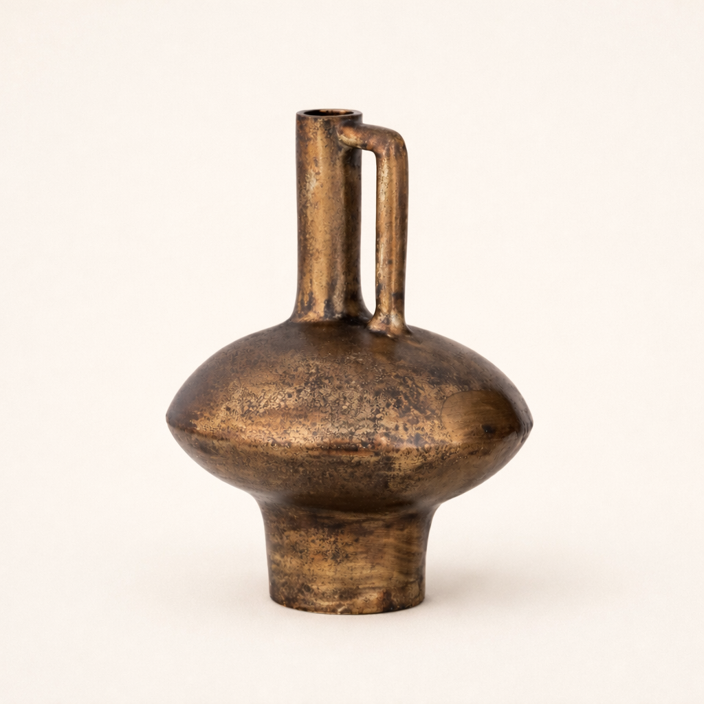 Alexandra Antique Brass Decorative Vase Set – Vintage Modern Accent Vases (Set of 2)