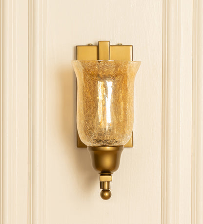 J Wall Lamp with Crackled Chimney Glass