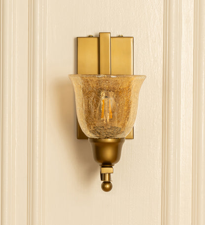 J Wall Lamp with Crackled Cup Glass