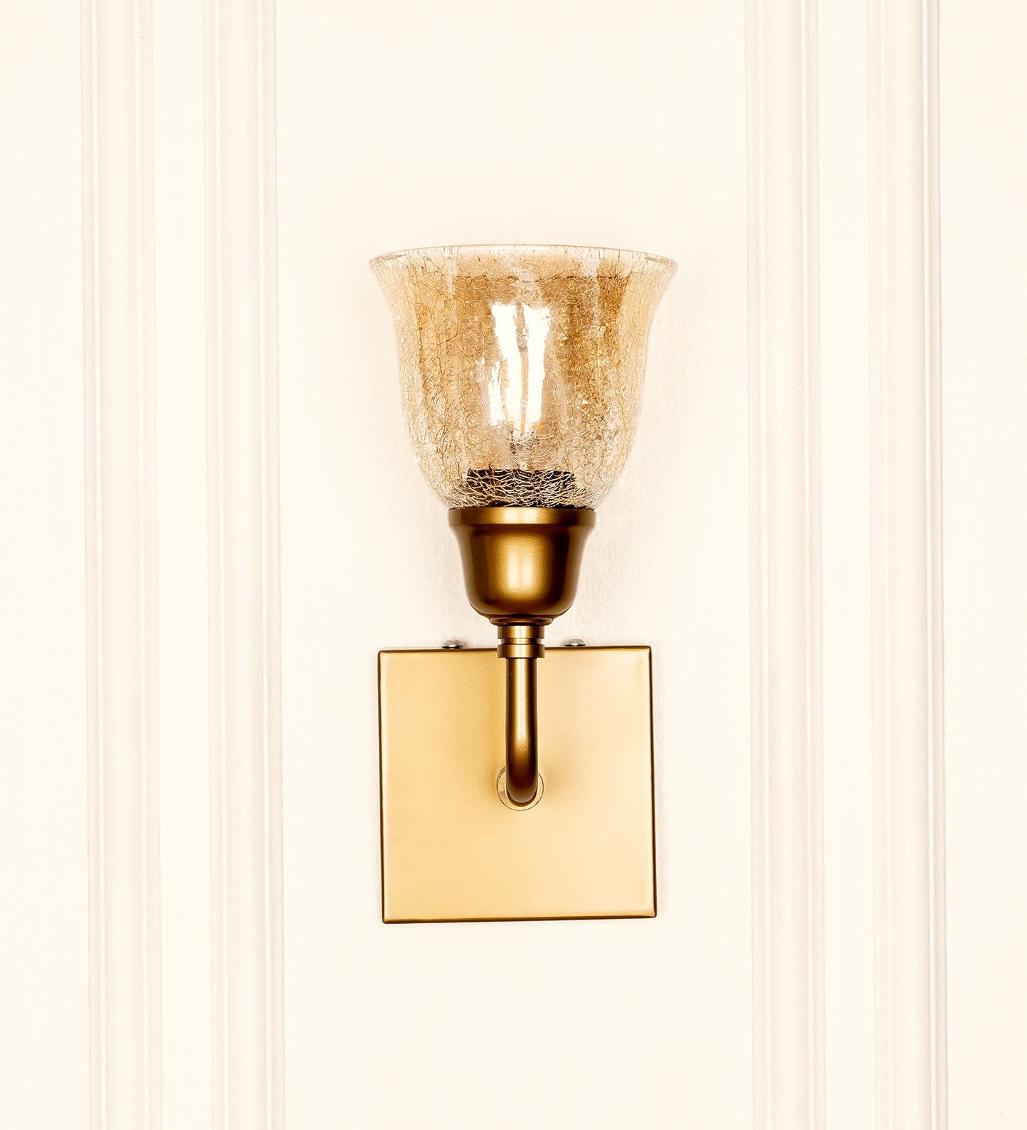 Elbow Wall Lamp with Crackled Cup Glass