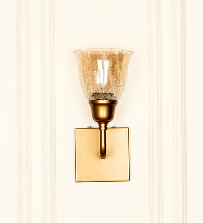 Elbow Wall Lamp with Crackled Cup Glass