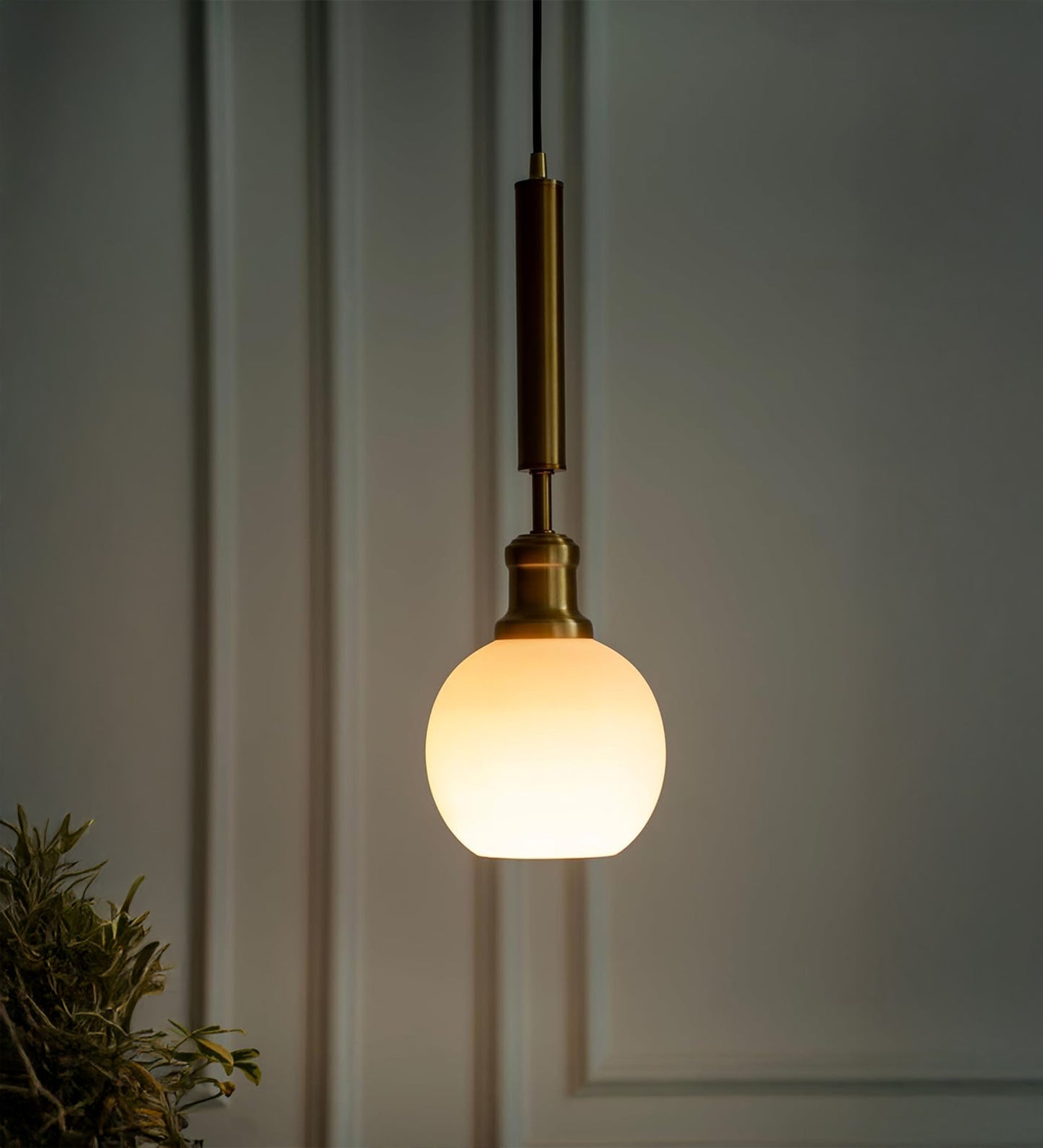 Globe Pendant with Frosted White Glass