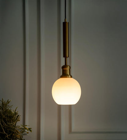 Globe Pendant with Frosted White Glass