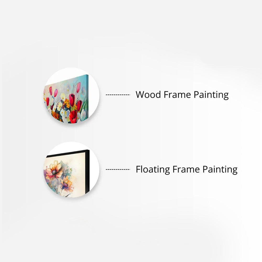 Koi Pond Nature Wall Painting | Canvas Wall Art for Living Room, Bedroom & Office