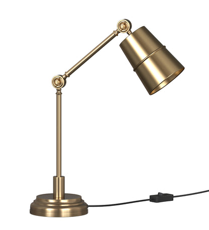 Adjustable Study Desk Lamp, Antique Brass – Movable Arm