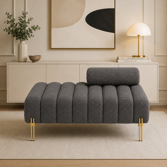 Sepia Homes crest bench With Golden Legs|Grey