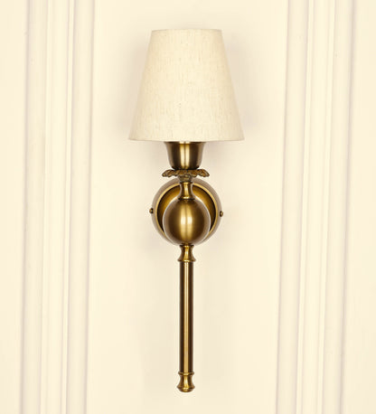 Ball Wall Lamp with Off White Fabric Shade