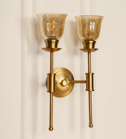 Double Spacer Wall Lamp with Crackled Cup Glass