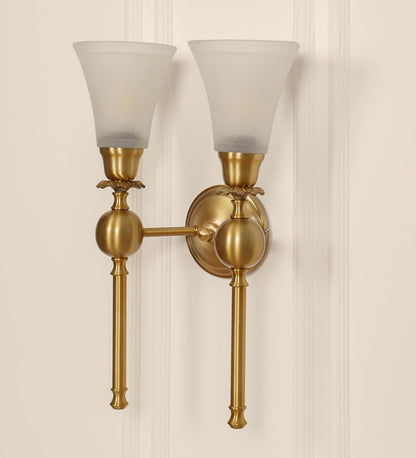 Double Ball Wall Lamp with Frosted Hammered Glass