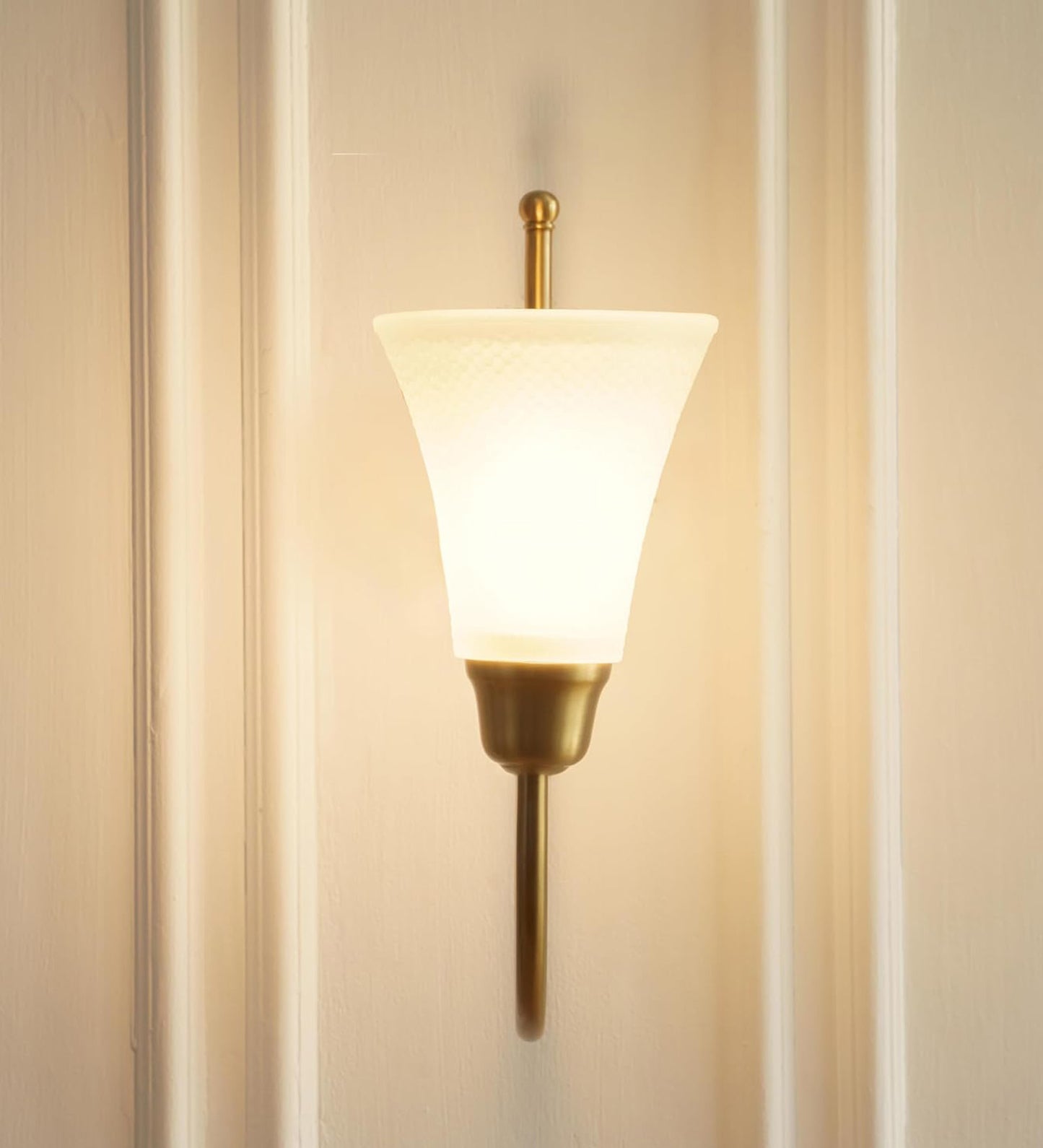 Hockey Wall Lamp with Frosted Hammered Glass